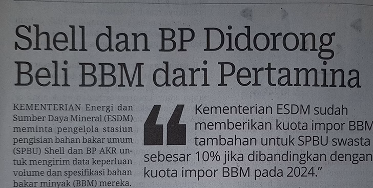 monopoli krisis bbm swasta langka pertamina shell